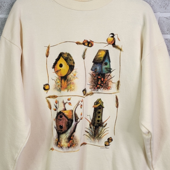 1997 Vintage Birdhouse Graphic Grandma Sweatshirt Crewneck Women's Size L - Picture 9 of 15